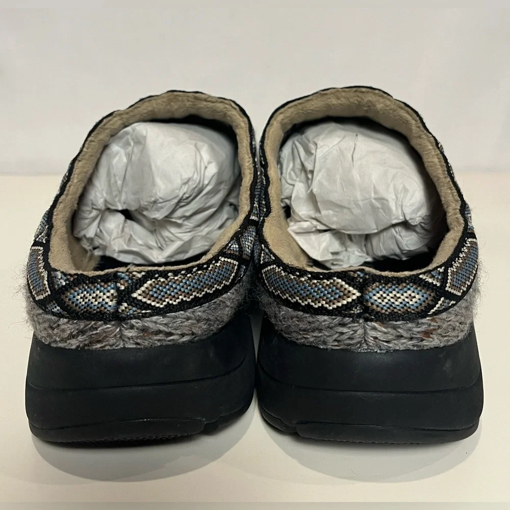 Men’s DREW Shoes Relax Slippers Woven Fabric Slip Resistant- Grey Woven - Sz 11